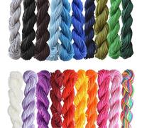 20 Pieces Premium Nylon Cord 1mm, DIY Friendship Bracelet Thread Macrame Chinese Knotting Cord, Thread for Bracelet Making, 25m Each Color Macrame Cord for Necklace, DIY Craft and Jewellery Making