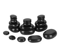 20 Pieces Professional Natural Stone Massage Therapy Lava Set - Hot Spa Rock Basalt Stones for Therapy, Black