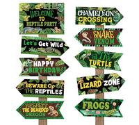 20 Pieces Reptile Birthday Party Decorations Welcome to Reptile Party Directional Signs Swamp Lizard Snake Alligator Reptile Birthday Party Supplies Wall Door Porch Yard Sign