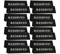 20 Pieces Reserved Table Sign for Wedding Table, Acrylic Double Side Reservation Signs for Tables, Black Reserved Seat Signs for Restaurants Wedding, Guest Reservation Sign for Table