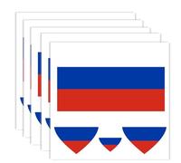 20 Pieces Russia Flag Tattoo, Russian Banner Tattoos Decoration Stickers, Rectangle Heart Waterproof Stickers for Party Parade Russia (5 Sheets)
