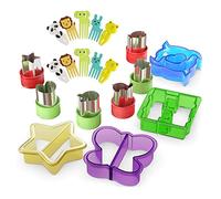 20 Pieces Sandwich Cutters, 4 Large Sandwich Cutters, 6 Mini Cookie Cutters, 10 Cute Food Picks, Cute Sandwich Crust Cutter Set for Kids