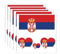 20 Pieces Serbia Flag Tattoo, Serbian Banner Tattoos Decoration Stickers, Rectangle Heart Waterproof Stickers for Party Parade Serbia (5 Sheets)