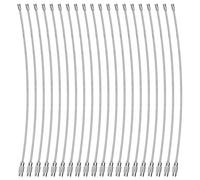 20 Pieces Silver Stainless Steel Key Ring, 20 cm Nylon Coated Screw Lock Key Rings, 7.8 inches Luggage Tag Lanyard, Label Card Lanyard, Warning Sign Lanyard.