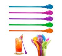 20 Pieces Slush Straws, Reusable Colored Straw Spoon 2 in 1, Slush Straws with Scoop, Plastic Straw Suitable for Smoothies Milkshakes Coffee Cocktail