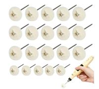 20 Pieces Soft Fine Shank Buff Wheels,22mm Polishing Buff Wheel Mounted Wool Felt Polishing Buffing Wheels for Jewelry Metal Electric Glass Polishing Bit Buffing Wheels for Rotary Tools
