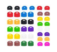 20 Pieces Square Key Cap And 20 Pieces Identification Ring Cap, Silicone Identification Sleeve, Key Marking, Key Protector, Key Accessories (Multi-Color).