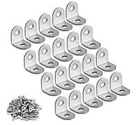 20 Pieces Stainless Stee L Bracket (0.78 x 0.78 inch,20 x 20 mm) Corner Braces Joint Right Angle Bracket Fastener L Shaped Corner Fastener Joints Support Bracket, 40 Pieces Screws Included