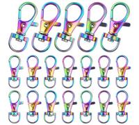 20 Pieces Swivel Clasps Lanyard Snap Hooks Alloy Lobster Clasp Trigger Clips Keychain Rings Accessories for DIY Handbag Purse Hardware Handmade Craft Projects, Rainbow Color