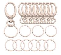 20 Pieces Swivel Key Ring Including 10 Pieces Swivel Snap Hook and 10 Pieces Key Rings for Keychain DIY Jewelry Making Findings - Silver