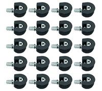 20 Pieces Thread Cam Lock Shelf Support Pin Cam Lock Cabinet Shelf Support Holder Bracket Studs Pins for Furniture Kitchen Cabinet, Black