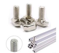 20 Pieces Thread T Bolts for Aluminum For profiles 30 Type and 40 Type Groove 8mm Thread M6 M8 Screws for Assembly and Component Fixing (40M8*16)