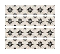 20 Pieces Tile Stickers, Apply to Tile Around Fireplace, Stick and Peel Backsplash, Black and White Tile Stickers, Waterproof Backsplash Stickers