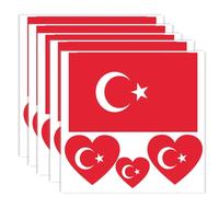 20 Pieces Turkey Flag Tattoo, Turkish Banner Tattoos Decoration Stickers, Rectangle Heart Waterproof Stickers for Party Parade Turkey (5 Sheets)