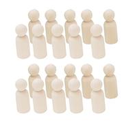 20 Pieces Unfinished Blank DIY Wood People Peg Dolls Wedding Cake Topper Craft D 55mm Man, Man 55mm
