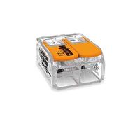 20 Pieces Wago 221-612 Connecting Terminal 2 Wires with Lever 0,5-6 qmm Small Design, Transparent
