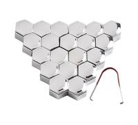 20 Pieces Wheel Nut Cover Bolt Cover, 20 * 22MM Car Wheel Hexagon Nut Bolt Cover With Removal Tool, ABS Plastic Chrome Wheel Nut Cover With Removal Chrome Tool