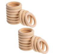 20 Pieces Wooden Hoops and Macrame Rings Craft Kit - Wooden Pendant Connectors for DIY Jewellery and Home Decor