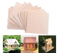 20 Pieces Wooden Plates Balsa Wood Hobby Wood Sheets for Craft DIY House Ship Aircraft Model Toys 100x100x1mm