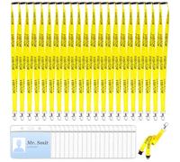 20 Pieces Yellow Visitor Lanyards with 20 ID Card Holders Safely Separate Visitors Lanyard Volunteer Lanyard Yellow Lanyards Quick-Release Neck Straps for Events, Workplaces, Volunteers
