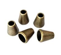 20 Pieces Zinc Alloy Bell Stopper Cord Ends Lock Metal Bell Cord Lock Cap End Stopper Conical Metal Cord Rope Locks Fastener Ends for Clothes Backpack Lanyard, Antique Bronze