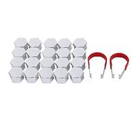20 piezas tuerca de rueda, cubierta de tornillo de cubo, decoración de tapa protectora de neumático con herramientas de extracción para ruedas de coche, tapas plateadas de