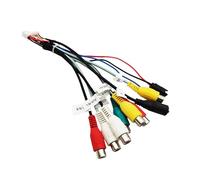 20 Pin RCA Audio Video Cable Subwoofer Output Socket CVBS Aux In Amp Control Wire Fan 12V Power Jack Mic