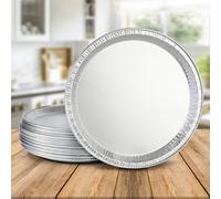 20 Pk Coppice Silver Round Aluminium Foil Platters For Parties, Buffets & Entertaining 31Cm Food Safe