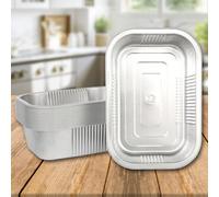 20 Pk Coppice Strong Aluminium Foil Containers For Air Fryer, Bbq & Food Storage 20Cm X 13Cm X 6Cm. Freezer, Microwave & Oven Safe