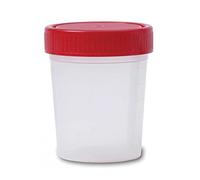 20 Plastic Sterile Bottles for Urine Analysis with Lid of 100 ml. Test Cups for Testing and Sampling of Stools, Saliva, a, Esputes and Biological Liquids (20)