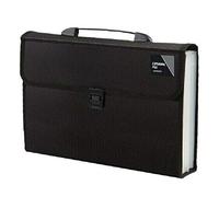 20 Pocket Expanding Box File Organiser for A4 Documents Paper Foolscap Folder Storage Wallet (Black)