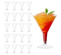 20 Premium Plastic Martini Cocktail Glasses, 210ml - Elegant,Sturdy & Reusable - Manhattan,Margarita, Cosmopolitan,Desserts - Cocktail Cups for Weddings,Birthdays,Christmas,Garden Partiesfor (20pcs)