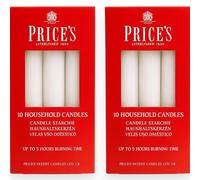 Price's Prices 10 White Household Candles 5H Burn Time 17Cm X 1.8Cm