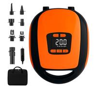 20 PSI Electric SUP Pump, 12V Car Paddle Board Pump with Auto-Off & Deflation, Dual Stage Fast Inflator with Digital LCD Pressure Preset, 7 Valve Adapters for iSUP, Inflatable Kayak & Boat