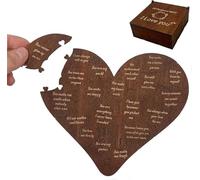 20 Reasons Why I Love You Gift Box/Puzzle - Wooden Heart Puzzle, Romantic Engraved Love Message Keepsake, Sentimental Present for Wife, Husband, Boyfriend, Girlfriend