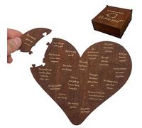 20 Reasons Why I Love You Heart Puzzle - Romantic Wooden Love Note Gift for Valentine's, Anniversary, Wedding for Him or Her