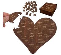 20 Reasons Why I Love You Heart Puzzle, Valentine's Day Heart Gift Box, Romantic Wooden Love Note Gift for Valentine's, Anniversary, Wedding for Him or Her
