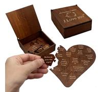 20 Reasons Why I Love You Heart Puzzle with Gift Box for Him Her Valentines Day