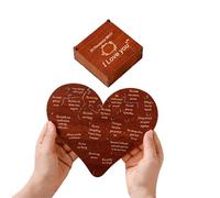 20 Reasons Why I Love You Wooden Heart Gift Box, Romantic Keepsake for Him or Her, Valentines Day, Anniversary & Wedding Gifts for Boyfriend, Girlfriend, Husband, Wife