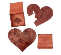 20 Reasons Why I Love You Wooden Heart Puzzle, Romantic Engraved Love Puzzle with Storage Box, Heart Shaped Wooden Gift for Girlfriend Wife Valentine’s Day Anniversary Wedding