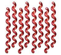 20 Red Glitter Twisted Icicle Ornaments for Christmas Trees, 7.87X0.98 Inch Acrylic Hanging Decorations with Rope, Holiday Tree Accents for Home Parties