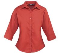 Premier Women's Poplin 3 4 Sleeve Blouse in Red | Size: 20 Premier Red 20