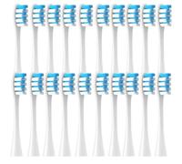 20 Replacement Heads, Compatible with Oclean Flow/X/X PRO/ Z1/ F1/ One/Air 2/SE Brush Heads, Soft Toothbrush Vacuum Cleaner Bristles (White-Blue)