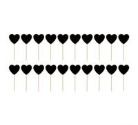 20 Reusable For Mini Wood Chalkboard Tags for Garden Plant Labeling Flower Pricing and Creative Signage in Home Office Settings (heart-shaped)