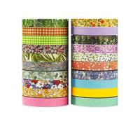 20 Rolls 9.84ft Washi Sticker Set, Retro Stickers Decorative for Arts DIY Crafts Journal Supplies Scrapbook Card Wrapping