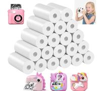 20 Rolls Kids Camera Paper Roll, 57 x 25 mm Thermal Paper, Zero Ink Printing, Easy to Replace, Thermal Printer Paper, BPA-Free Refill Paper Compatible with Mini and Kids Printers
