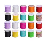 20 Rolls Nylon String for Bracelets, 0.8mm Chinese Knotting Cord, Multicolor Nylon Beading Cord Suitable for Jewelry Making, Braided Bracelets and Crafts (20Pcs)