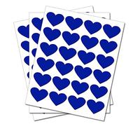 20 Royal Blue Hearts - Removable Self Adhesive Waterproof Durable Vinyl Stickers - Digitally Cut to The Sticker Shape - Size 38mm