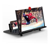 20" Screen Magnifier,3D HD Mobile Phone Magnifier Projector Screen Enlarger for Movies, Videos, and Gaming,Foldable Cell Phone Stand with Screen Amplifier,Supports All Smartphones(Black 20Inch)