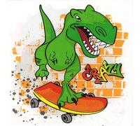 20 Serviettes Crazy Dinosaur, Paper Napkins, Dinosaurs, Children's Birthday, Party, T-Rex, Children's Motif, Boys, Decoupage, Table Decoration, 33 x 33 cm